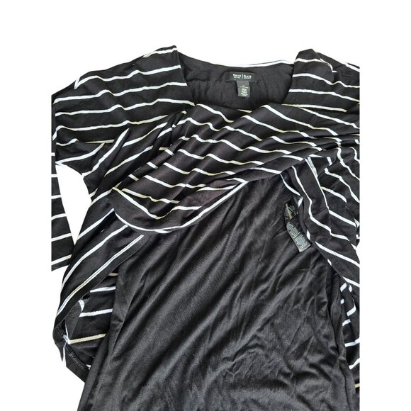 White House Black Market Womens Striped 3/4 Sleeve Black & White Tunic Top M - Picture 3 of 7